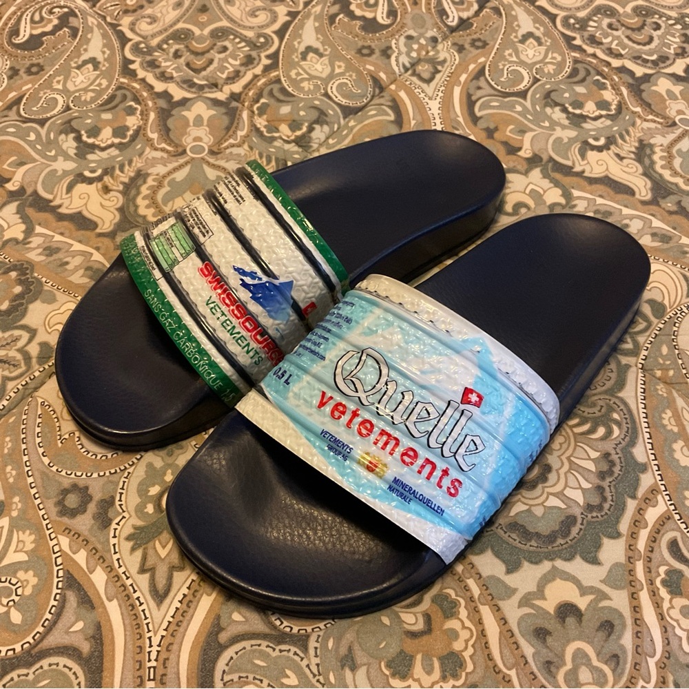 NWT Vetements Water Bottle Print Slides SS18 Collection Women’s Sz 38